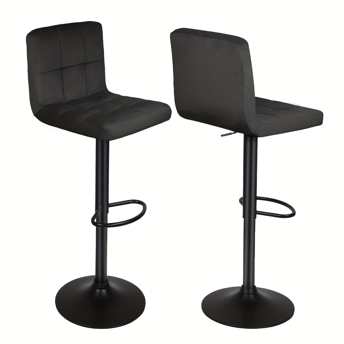 Barkrukken – Barkrukken Set – Barstoelen – Keukenstoelen – Krukken – Verstelbaar – Draaibaar – Zachte Velvet Bekleding – Met Metalen Frame en Voetensteun