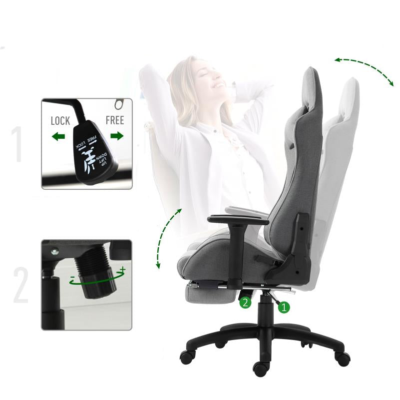 Bureaustoel – Ergonomische Stoel – Office Chair – Draaistoel – Kantoorkruk – Verstelbare Armleuningen – Verwijderbare Lendensteun – Schommelfunctie – Duurzaam Kunststof Frame – Comfortabel Zitten