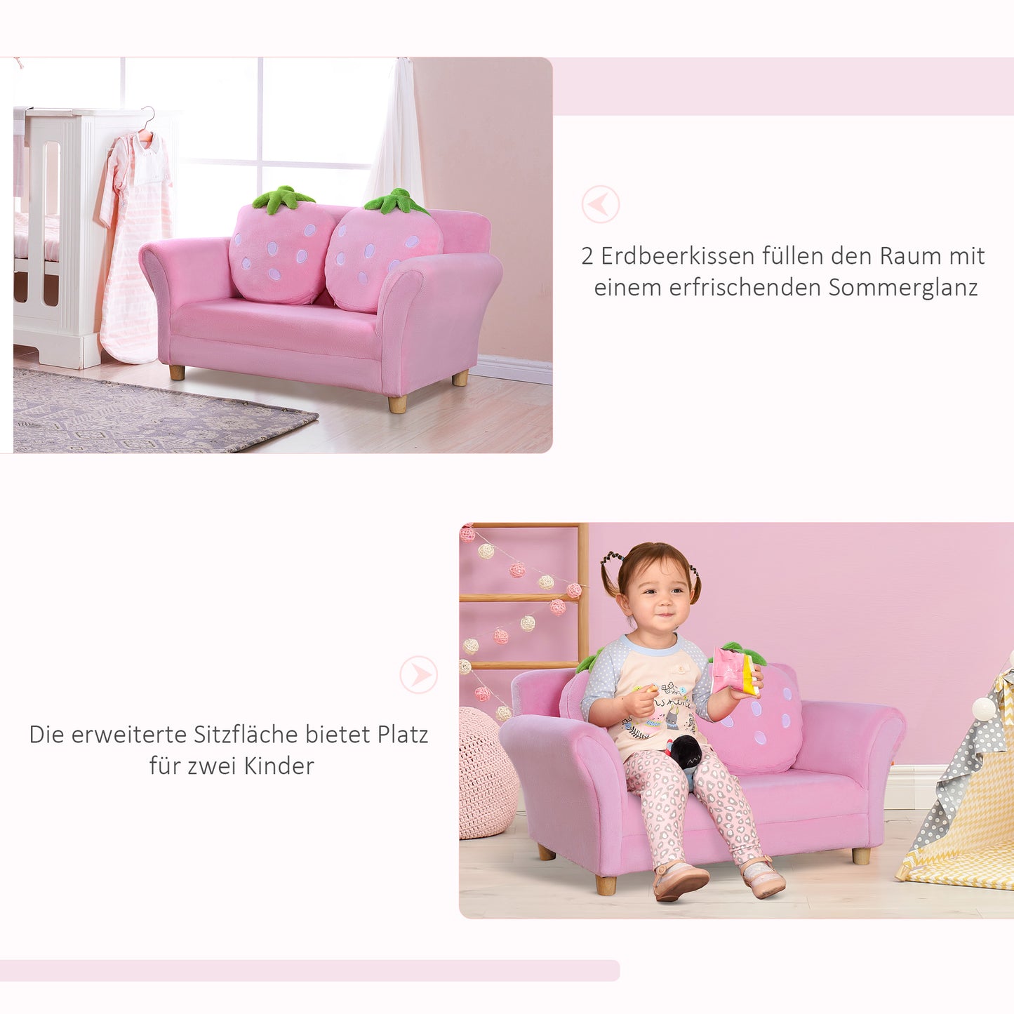Kinderfauteuiltje – Kinderstoel – Kinderbankje – Zitzak Kind – Speelstoel – Roze Coral Fleece – Stevige Houten Poten – Comfortabele Foam Vulling