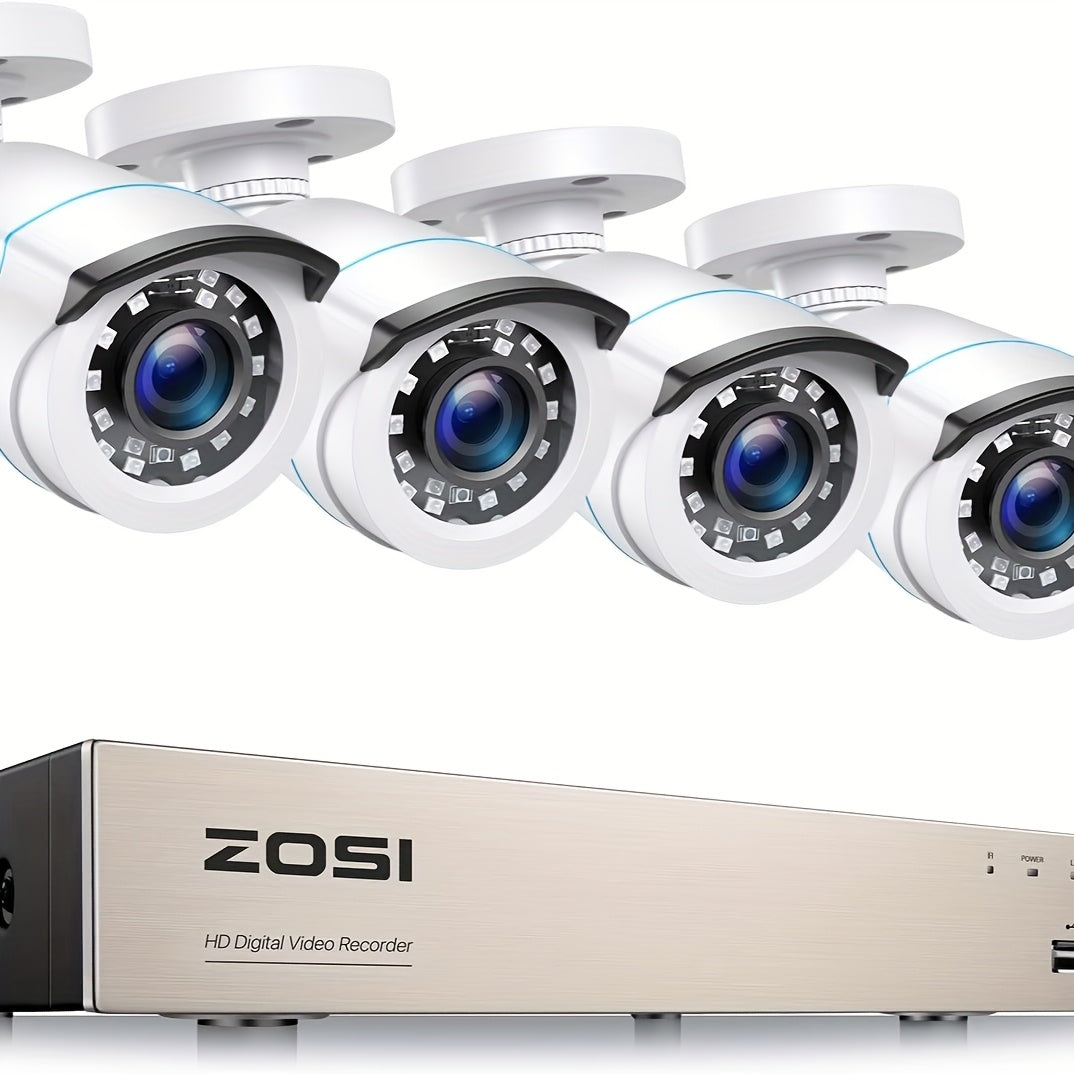 Beveiligingssysteem – Bewakingscamera – CCTV Camera – Surveillance Kit – Videobewaking – 4-delige 1080p Set – H.265+ Compressie – Nachtzicht tot 24m