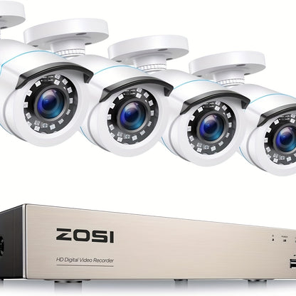 Beveiligingssysteem – Bewakingscamera – CCTV Camera – Surveillance Kit – Videobewaking – 4-delige 1080p Set – H.265+ Compressie – Nachtzicht tot 24m