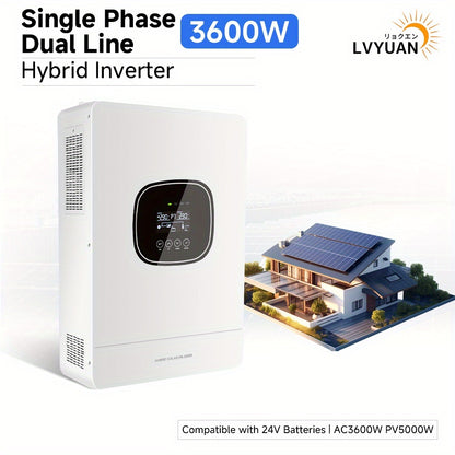 3600W Zonn Omvormer – Hybride Solar Omvormer – MPPT Laadregelaar – Off-Grid Omvormer – Pure Sinusgolf Omvormer – 100A MPPT – Compact Design – Overbelasting en Kortsluiting Bescherming