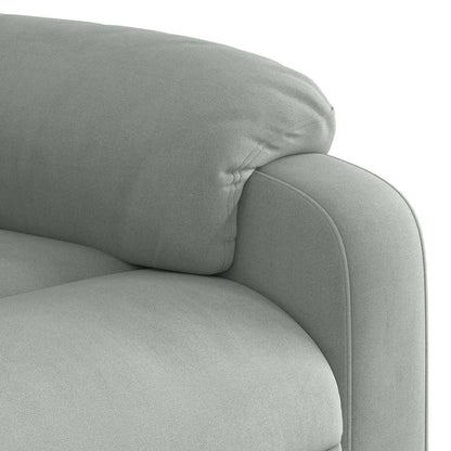 Elektrisch Verstelbare Fauteuil – Relaxstoel – Zetel – Leunstoel – Lounge Chair – Lichtgrijs – Fluweelzacht – Massagefunctie 6 Punten
