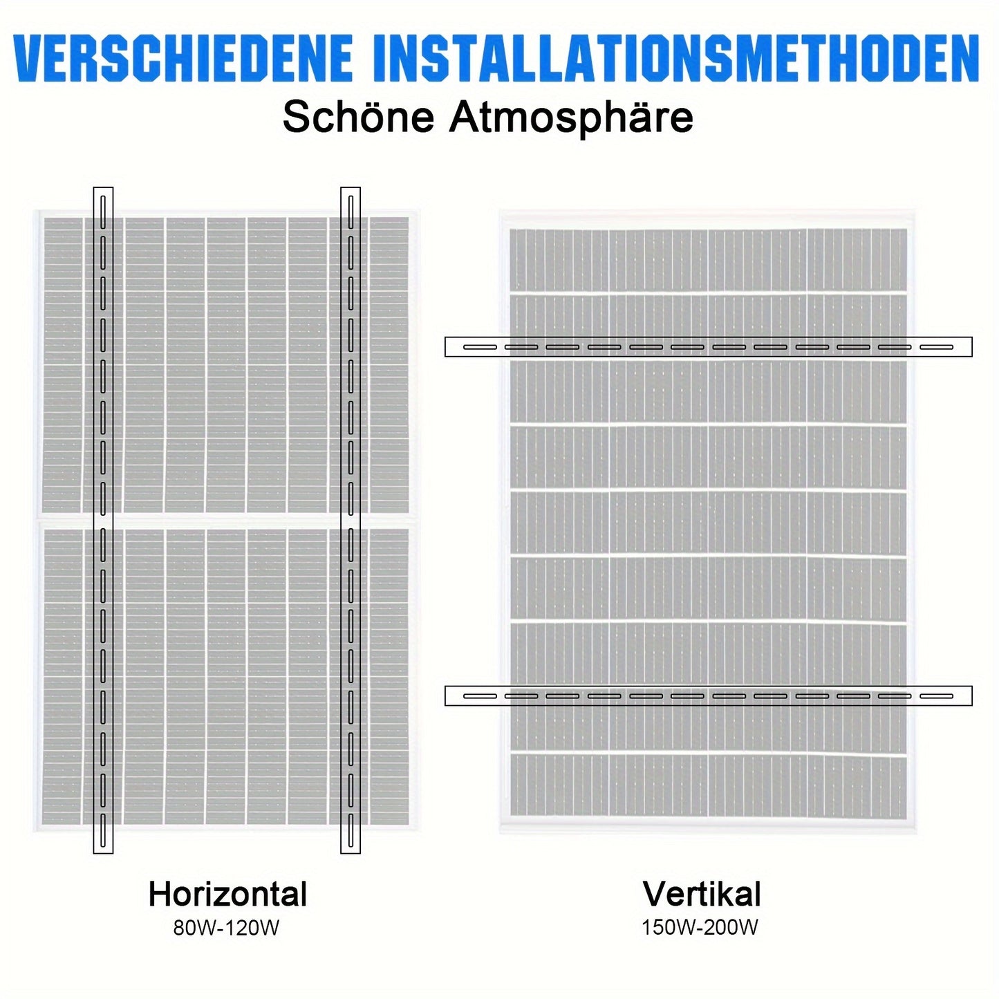 Verstelbare Montagerails Zonnepanelen – Montageset, Montagesysteem, Montagebeugels, Solar Bevestiging – Set Van 4 – 118 cm Aluminium Rails – Kantelbaar 0-90 Graden Zonder Gereedschap