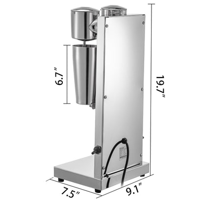 Elektrische Milkshake Mixer – Milkshakemachine – Shake Maker – Smoothiemixer – Proteïnemixer – 5010g – 180W Krachtige Motor – Dubbele Mixkop Roestvrij Staal