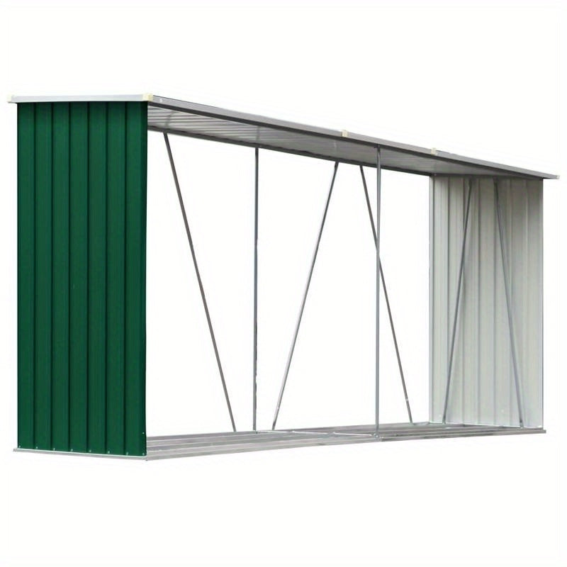 Houtopslag – Brandhoutrek – Houtberging – Haardhoutrek – Houtrek – Gegalvaniseerd Staal – Groot 330x84x152 cm – Weerbestendig Met Verhoogde Vloer