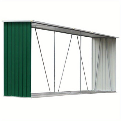 Houtopslag – Brandhoutrek – Houtberging – Haardhoutrek – Houtrek – Gegalvaniseerd Staal – Groot 330x84x152 cm – Weerbestendig Met Verhoogde Vloer