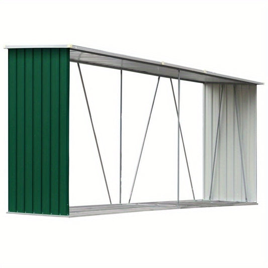 Houtopslag – Brandhoutrek – Houtberging – Haardhoutrek – Houtrek – Gegalvaniseerd Staal – Groot 330x84x152 cm – Weerbestendig Met Verhoogde Vloer