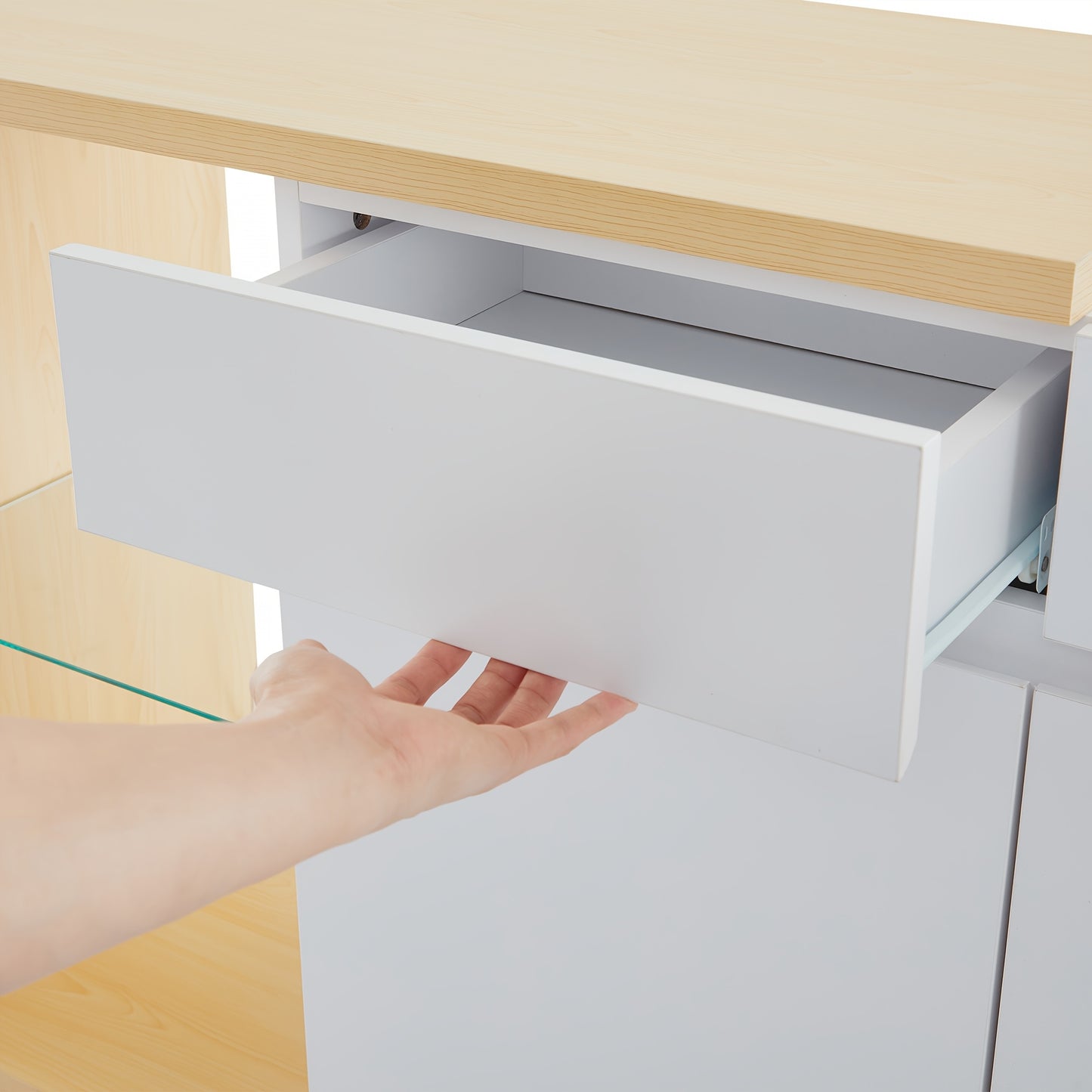 Dressoir – Sideboard – Opbergkast – Ladekast – Woonkamerkast – Wit – Multifunctioneel – 120 cm Breed – Hout en Spaanplaat – 2 Deuren en 2 Lades