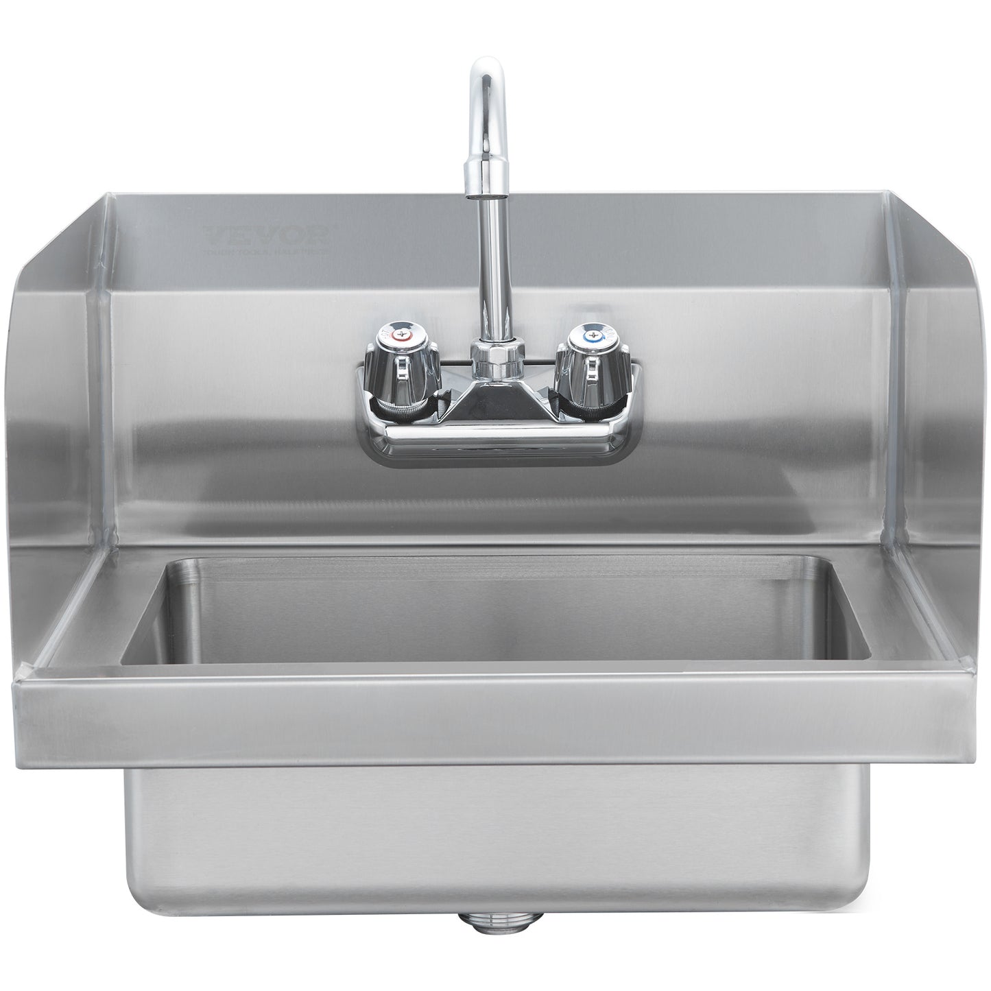 Handwasbak – Inbouw Wasbak – Hangende Wastafel – RVS Kraan – Compact Handbak – Roestvrij Staal – 360° Draaibare Kraan – Afvoerset Met Zeef