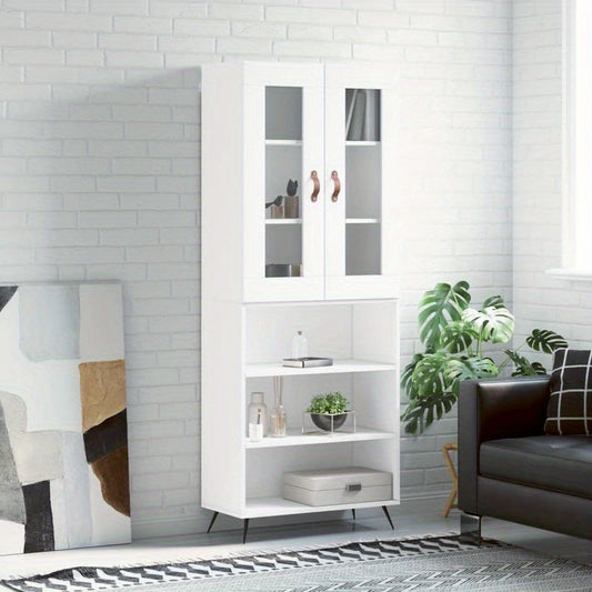 Hoge kast 69.5x34x180cm bewerkt hout wit, Haute Armoire Rangement Chambre, Armoire En Hauteur Rangement, Armoire Haute Noir Rangement, Armoire En Coinde Rangement Haute, Haute Armoire De Rangement, Armoire Rangement Menteau,