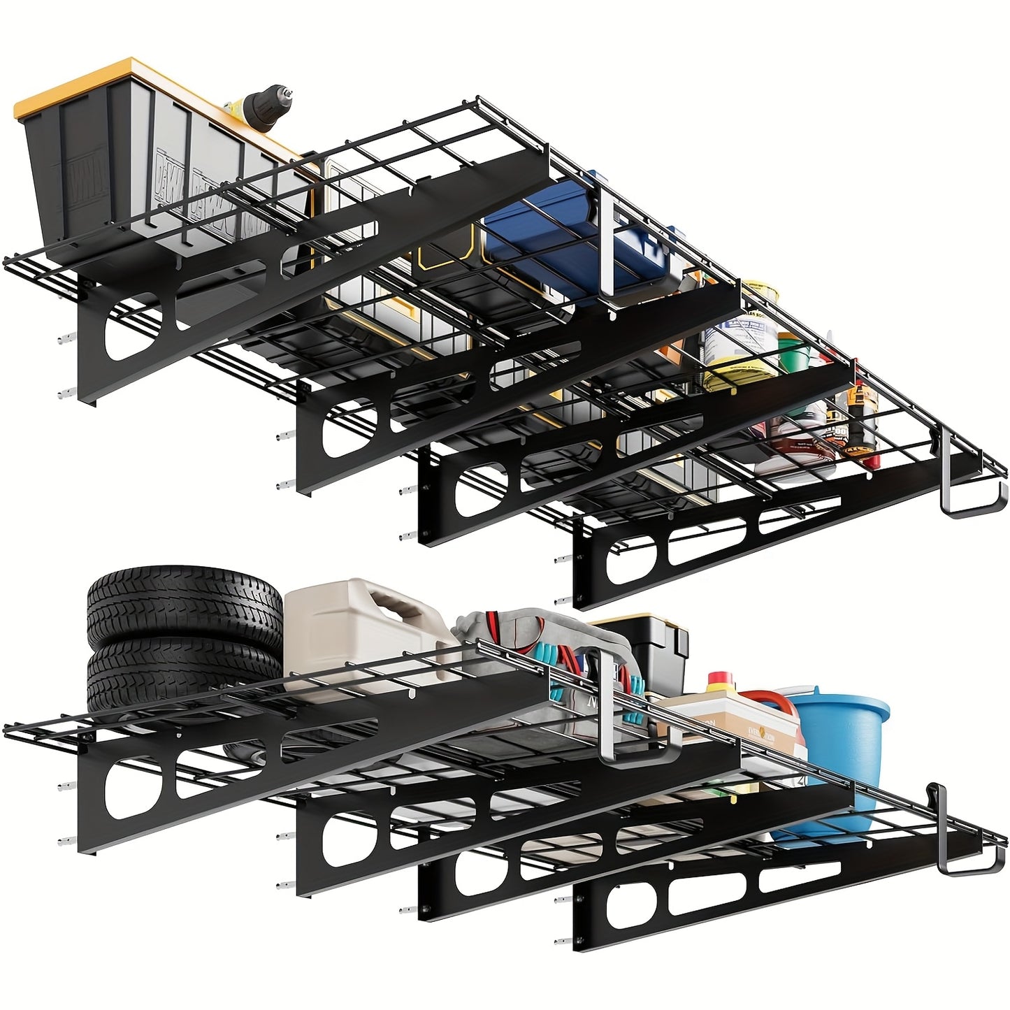 Garagerek – Opbergrek – Wandplank – Stellingkast – Opbergkast – Metaal – 60,96x182,88 cm – 362 kg Draagkracht
