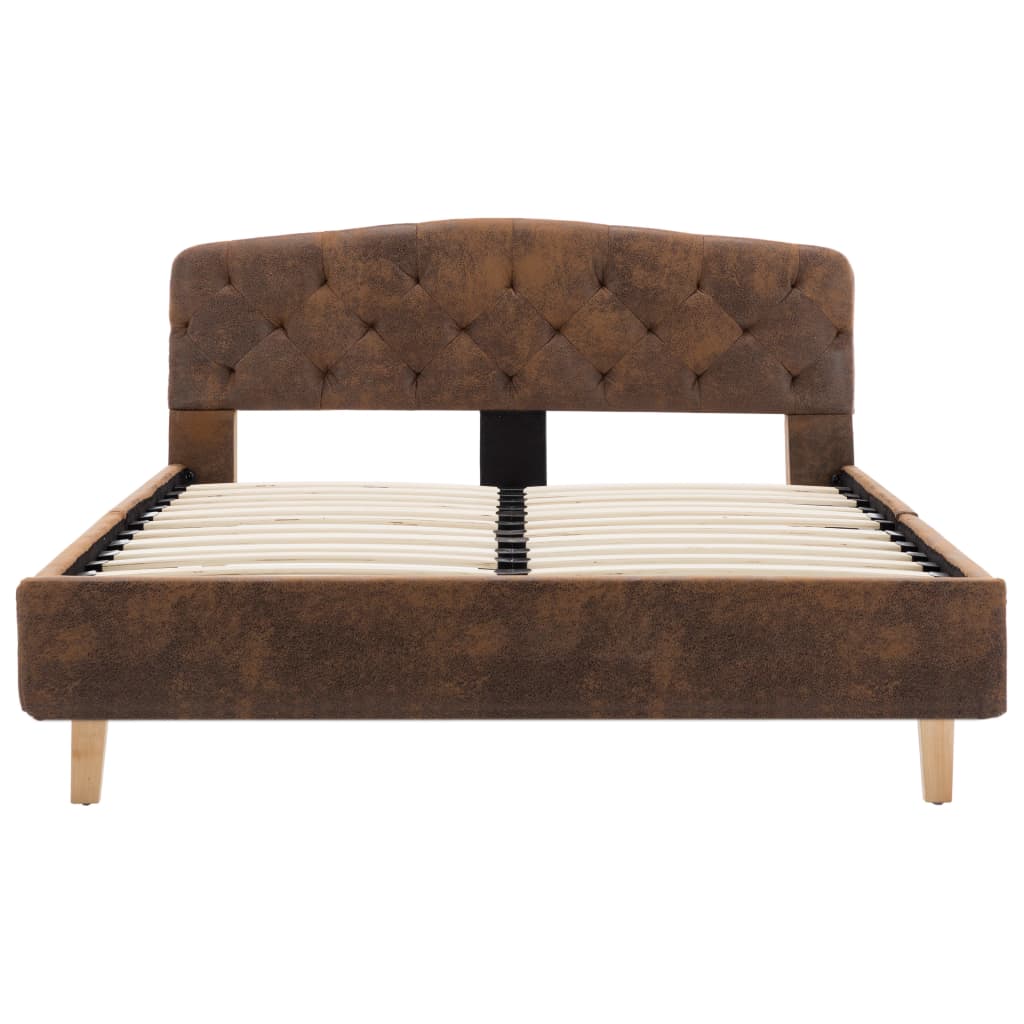 Bedframe – Bedframes – Bedbodem – Slaapbank – Bed – MDF & Gepoedercoat Staal – 180x200 cm Bruin
