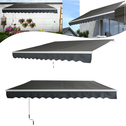 Knikarmzonwering – Zonnescherm – Uitvalscherm – Luifel – Knikluifel – 400x300 cm – Aluminium Frame – Handmatige Bediening – Water- en UV-Bestendig Polyester