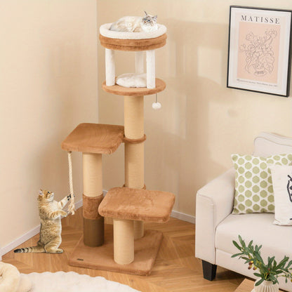 Kattenboom – Kattenmeubel – Klimmeubel – Krabpaal – Kattenkrabmeubel – Uitneembaar Kattenbed – Sisal Krabpaal – Speelbal – Stevige Bouw