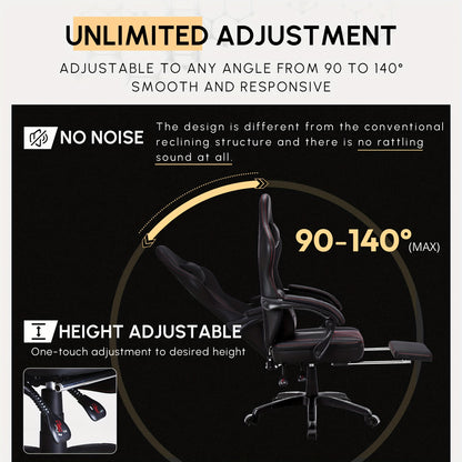 Ergonomische Gamingstoel – Bureaustoel – Game Chair – Computerstoel – Racerstoel – Verstelbare Voetsteun – Hoog Zitcomfort – Bruin