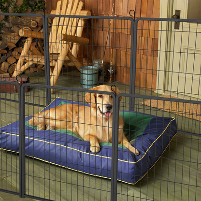 Hondenhek – Puppyren – Dierenhek – Veilige Afzetting – Traphekje – 12 Panelen – Inklapbaar – Met Deur – Metalen Frame – Versterkte Grondankers