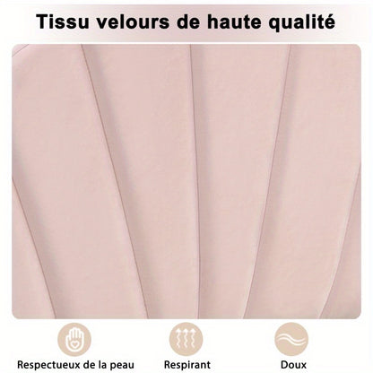 Uitschuifbaar Bed – Tweepersoonsbed – Bedframe – Slaapbank – Bedbodem – 140x190 cm – Velvet Gestoffeerd – Verstelbare Rugleuning met Gouden Poten
