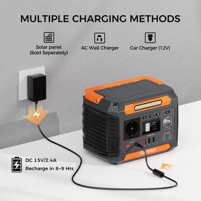 Powerstation – Mobiele Generator – Draagbare Accu – Zonne-energieapparaat – Noodstroomvoorziening – 300W Continu 600W Piek – Zuivere Sinusgolf AC – Intelligente Temperatuurregeling – Compact & Lichtgewicht