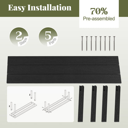 Tuinbank – Buitenbank – Zitbank – Parkbank – Balkonbank – HDPE Materiaal – 140 cm Lang – 340 kg Draagvermogen