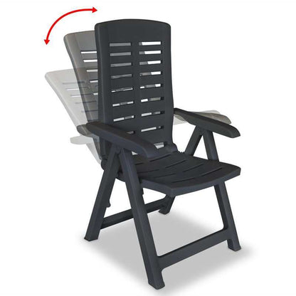 Tuinstoel – Tuinstoel – Ligstoel – Campingstoel – Loungestoel – Verstelbaar – Duurzaam Kunststof – Set van 2 – Smoke Grey