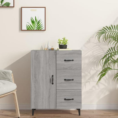 Sideboard – Dressoir – Opbergkast – Tv-meubel – Grijs – Hardhout – 69,5x34x90 cm – Vloermontage