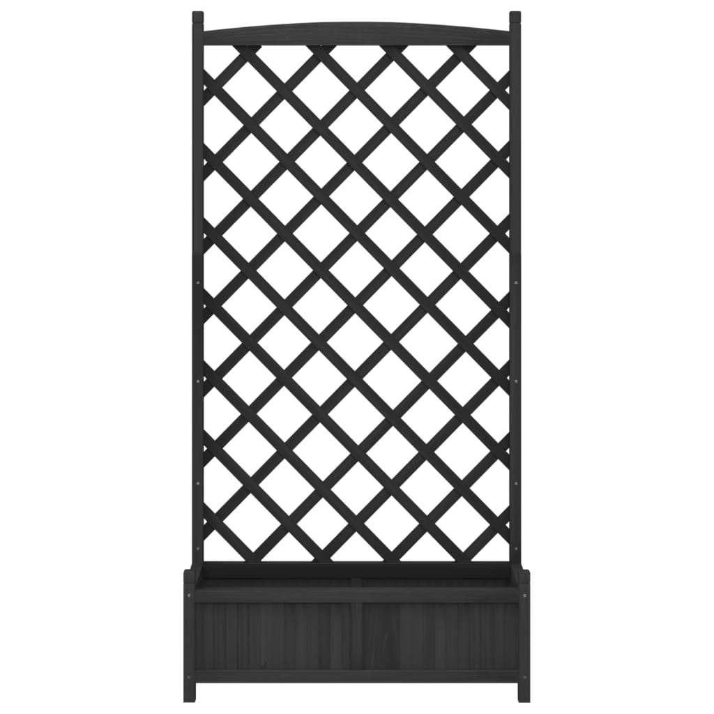 Plantenbak – Tuinbak – Plantenbak Met Klimrek – Houten Plantenbak – Massief Dennehout – 90x35x180 Cm – Ventilatie En Afwatering