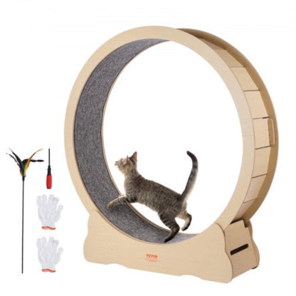 Large Wooden Exercise Wheel for s, Measuring 132 Cm, Designed for Indoor Use. This Treadmill Features a Removable Carpet And a Fishing Rod for Running, Walking, And Exercising, Accommodating Most s Weighing Up to 13 Kg.
