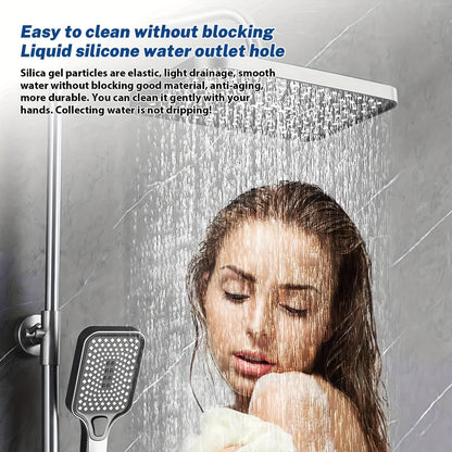 Douchesysteem – Regendouche – Douche Set – Handdouche – Watervaldouche – Koper – Digitaal Display – Ingebouwde Plank
