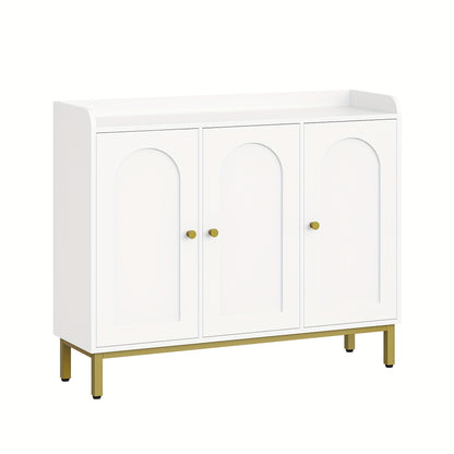 Sideboard – Opbergkast – Keukenkast – Woonkamerkast – Dressoir – 3 Deuren Met Verstelbare Planken – Compact Wit Design 30x100x80,5 cm