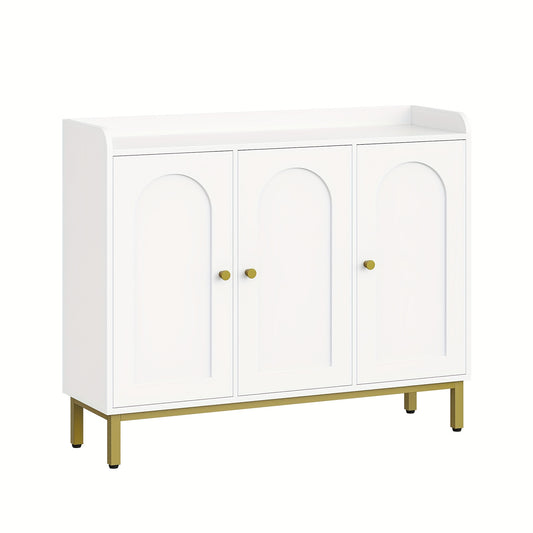 Sideboard – Opbergkast – Keukenkast – Woonkamerkast – Dressoir – 3 Deuren Met Verstelbare Planken – Compact Wit Design 30x100x80,5 cm