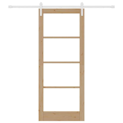 Ruimteverdeler – Roomdivider – Scheidingswand – Schuifwand – Kamerscherm – Massief Grenenhout – Schuifsysteem – 86x211 cm – Bruin Paneel Met Wit Railsysteem – Handmatig Opvouwbaar – Ruimtebesparend