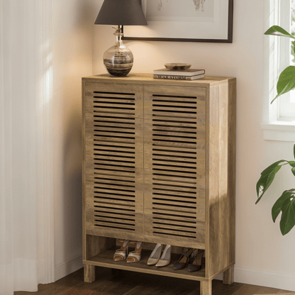 Schoenenkast – Schoenopberger – Schoenrek – Schoenmeubel – Schoenkastje – Modern Design – 6 Planken Natuurlijk Eikenhout Look