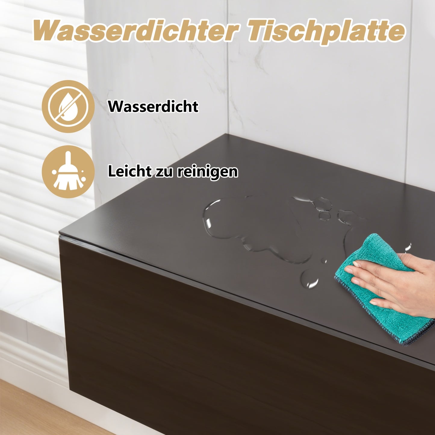 Zwevend TV Meubel – Wandmeubel – TV Kast – TV Console – Media Meubel – Matzwart – Push-Open Deur – Geschikt Tot 65 Inch