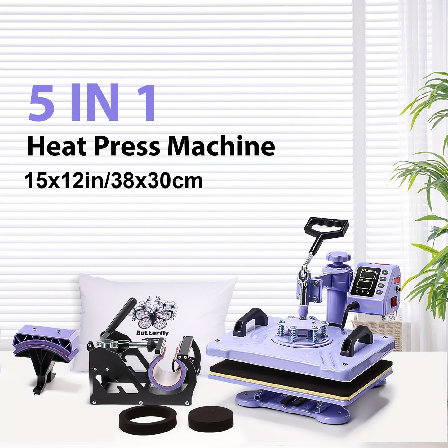 Warmtepers – Hittepers – Transferpers – Textielpers – Tefloncoating – 360° Draaibaar – Digitale Timer