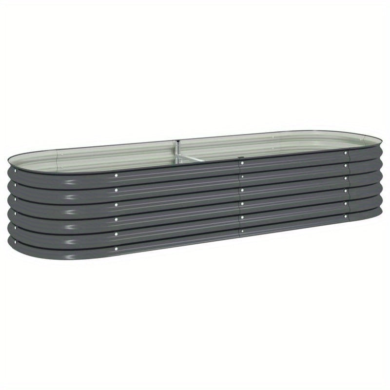 Raised Planter Box 240X80X44 Cm Made of Galvanized Gray Steel