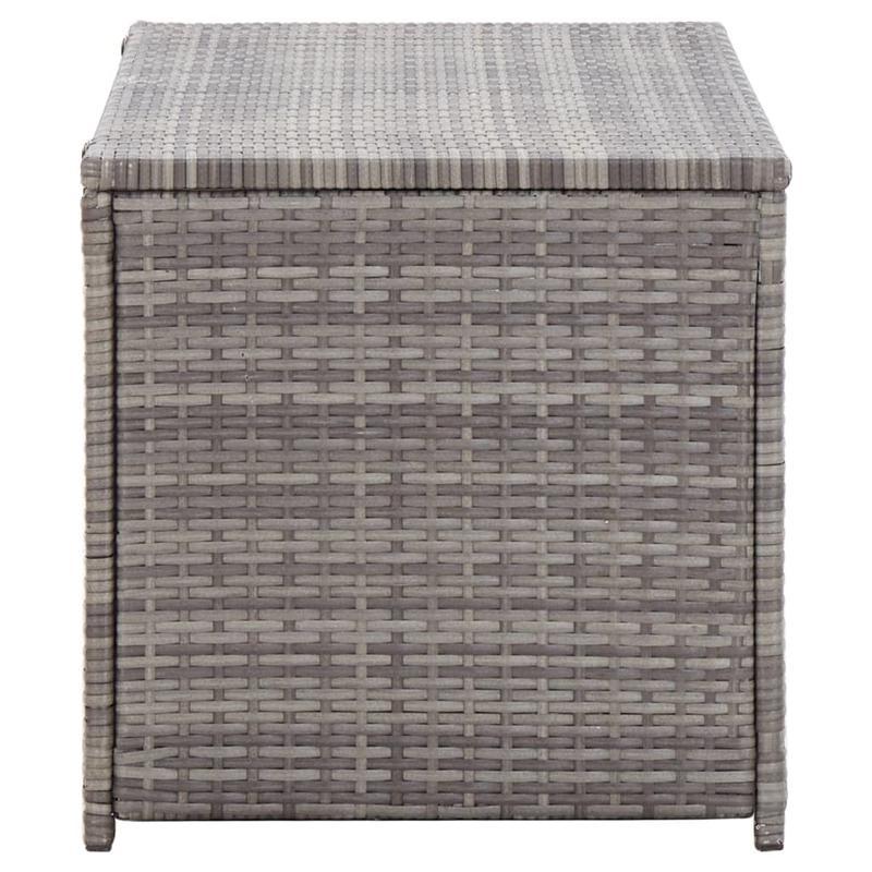 Opbergbox – Opbergdoos – Opbergkast – Opbergcontainer – Buitenopslag – Grijs Poly Rattan – 100x50x50 cm – Weerbestendig Met Gasveren