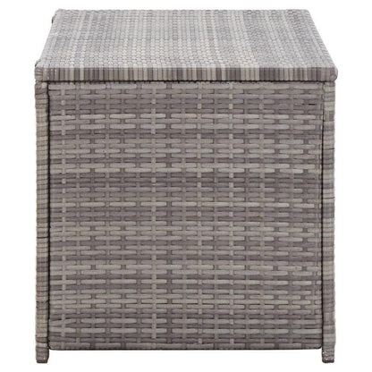 Opbergbox – Opbergdoos – Opbergkast – Opbergcontainer – Buitenopslag – Grijs Poly Rattan – 100x50x50 cm – Weerbestendig Met Gasveren