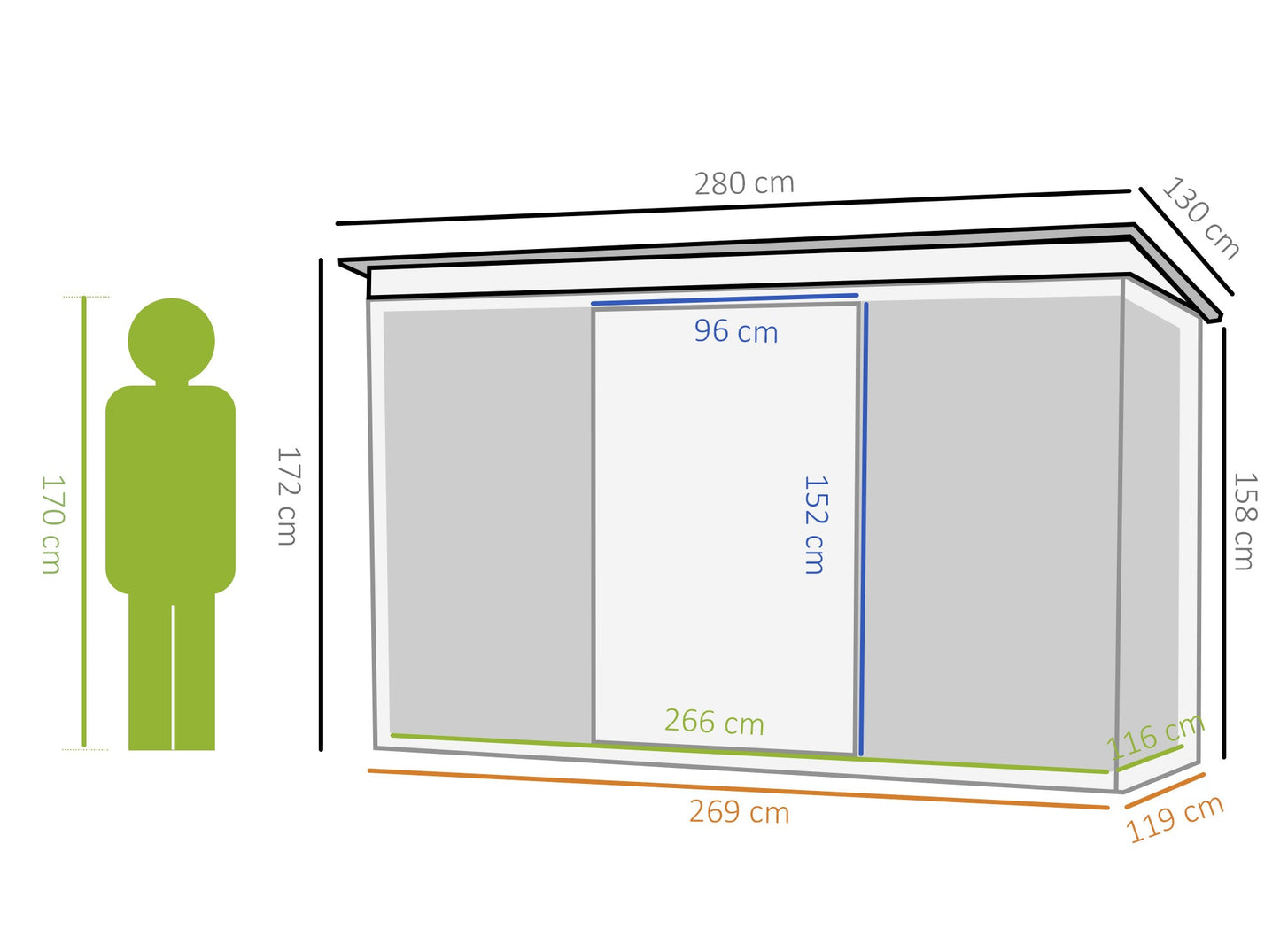 Tuinschuur – Tuinberging – Tuinopslag – Gereedschapsschuur – Fietsenberging – Gegalvaniseerd Staal – Ruime Opbergruimte 3,2 m² – Schuifdeuren Met Ventilatie