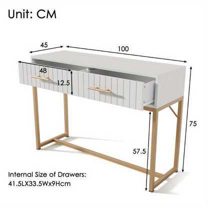 Nachtkastje – Ladekast – Dressoir – Opbergkast – Kasten – Wit Met 2 Lades – Modern Ontwerp 75x100x45 cm – Duurzaam Metaal