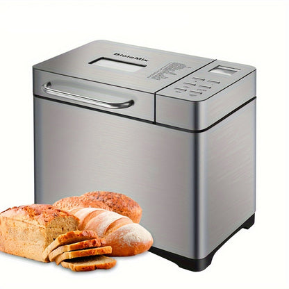 Broodbakmachine – Broodmachine – Broodbakapparaat – Automatische Broodbakker – Broodbakautomaat – 19-in-1 Programma’s – Roestvrij Staal 650W – 3 Broodformaten Met Noten- en Fruitdoseerder