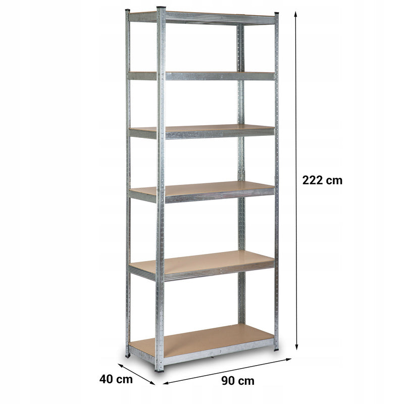 Opbergrek – Stellingkast – Opbergkast – Magazijnrek – Rek – Metalen Frame – 220x90x40 cm – 6 Planken – Draagkracht 900 kg
