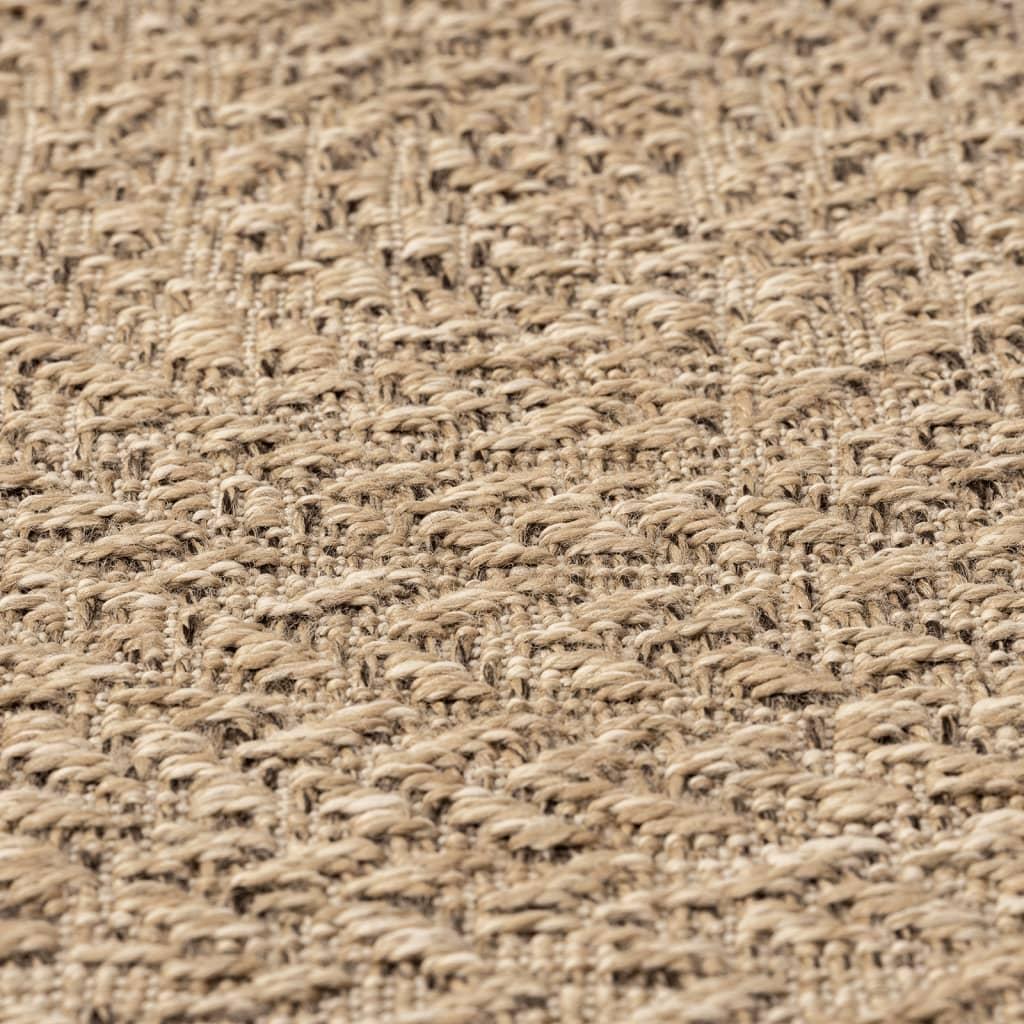 Buitentapijt – Buitenmat – Vloerkleed – Tuintapijt – Outdoorkleed – Rond – Polypropyleen Jute Look – 200 cm Diameter – UV-bestendig