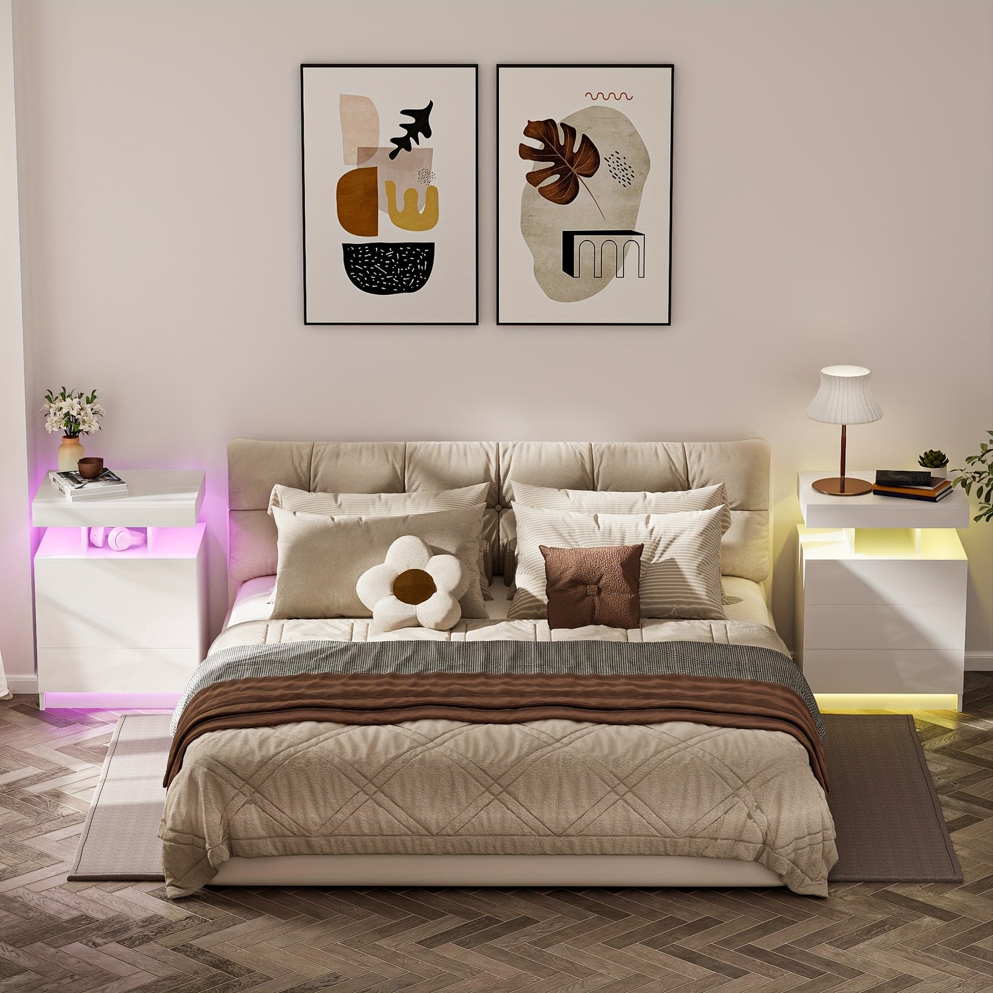 Nachtkastje – Bijzettafel – Opbergkast – Ladekast – Slaapkamerkast – Massief Hout – 3 Lades Met Zachte Rails – Compact Wit Design