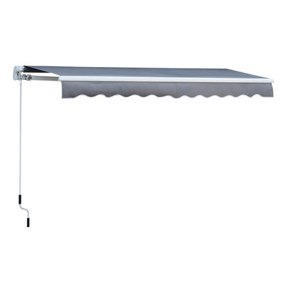 Articulated arm awning Adjustable clamp awning Patio awning 3.95 x 3m sun protection with crank, balcony awning, grey