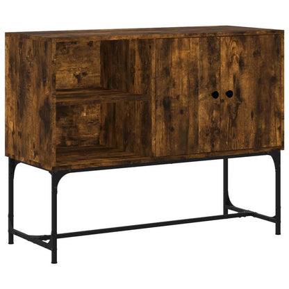 Sideboard 100x40x79.5cm bewerkt wood gerookt oakkleurig Removable storage practical