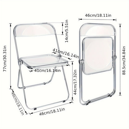Space-Saving Acrylic Chair with Backrest Transparent Design | No Assembly Chair| Multi-Purpose Chair for Dining/Desk/Vanity | 150kg Load Capacity | Home Office Chair Transparent Minimalist Style, Dining Desk Vanity Chair, Spa
