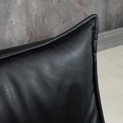 Draaifauteuil – Relaxstoel – Loungestoel – Fauteuil Met Voetenbank – Zwarte Fauteuil – 360° Draaibaar – Verstelbare Rugleuning Tot 135°