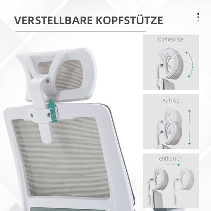 Bureaustoel – Bureaustoelen – Kantoorstoel – Office Chair – Draaistoel – Verstelbare Hoofdsteun – Mesh Rugleuning – Kantelfunctie – Tot 120 kg