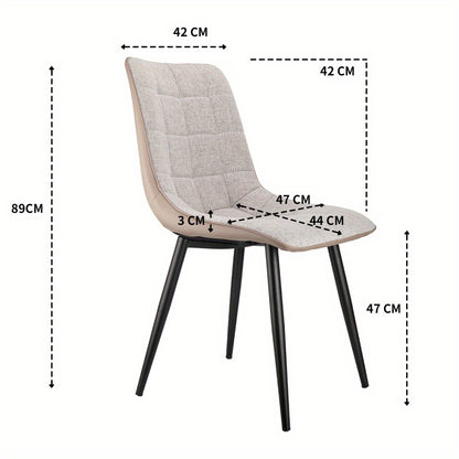 Gestoffeerde Stoelen Set – Eetkamerstoelen – Bureaustoelen – Horecastoelen – Retro Stoelen – Metalen Frame – Linnenstof En Kunstleer – Comfortabel En Onderhoudsvriendelijk